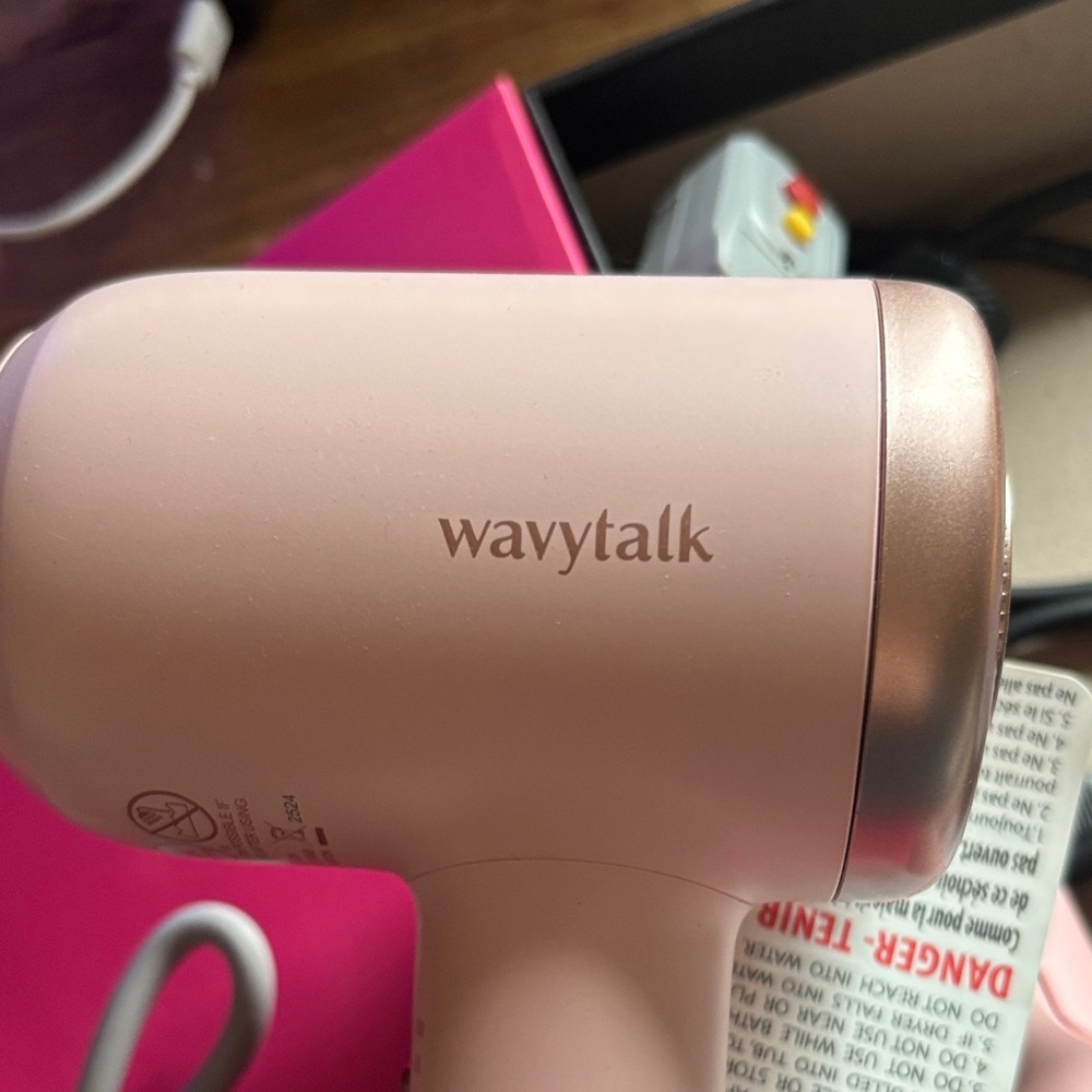 Pink Travel Hair Dryer with Diffuser - Compact Lightweight Styling Tool - Picture 2 of 7